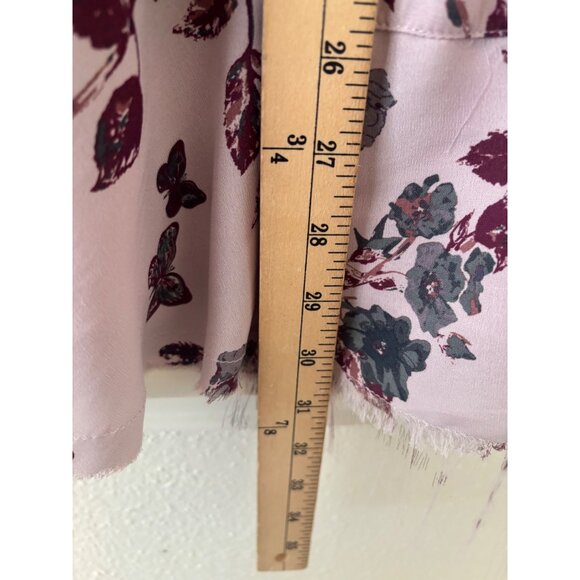 Free People Pebble Crepe Smocked Tunic Top Blouse Floral Lavender Sz M - Picture 9 of 12